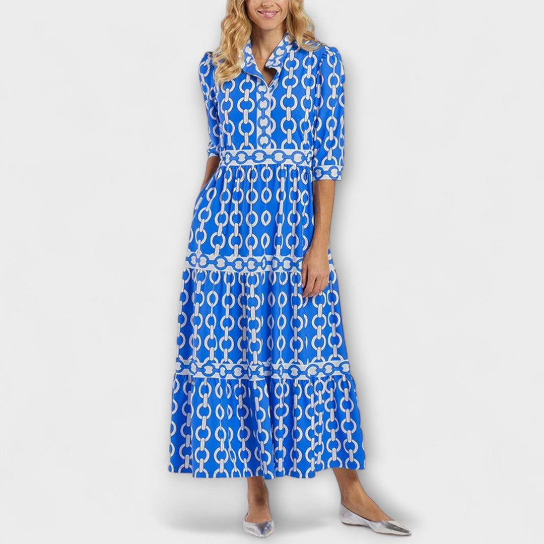 JULIANA | Midi-Kleid im Kettenmuster