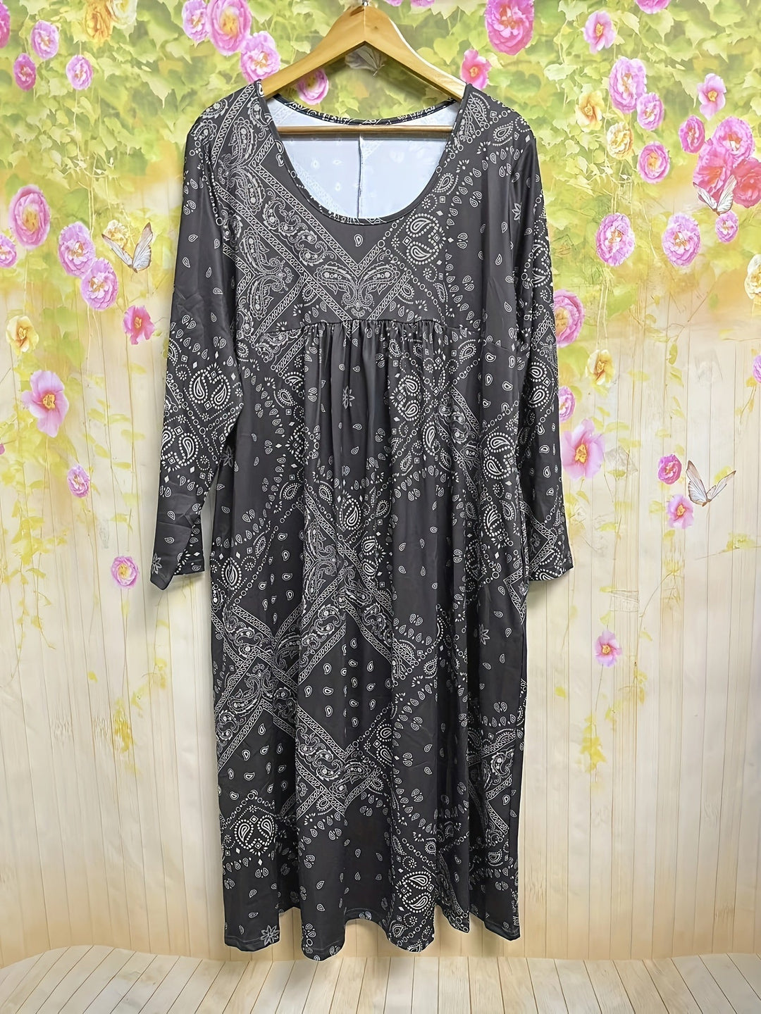 ELOWEN | Langes Ärmeliges Casual-Midi-Kleid