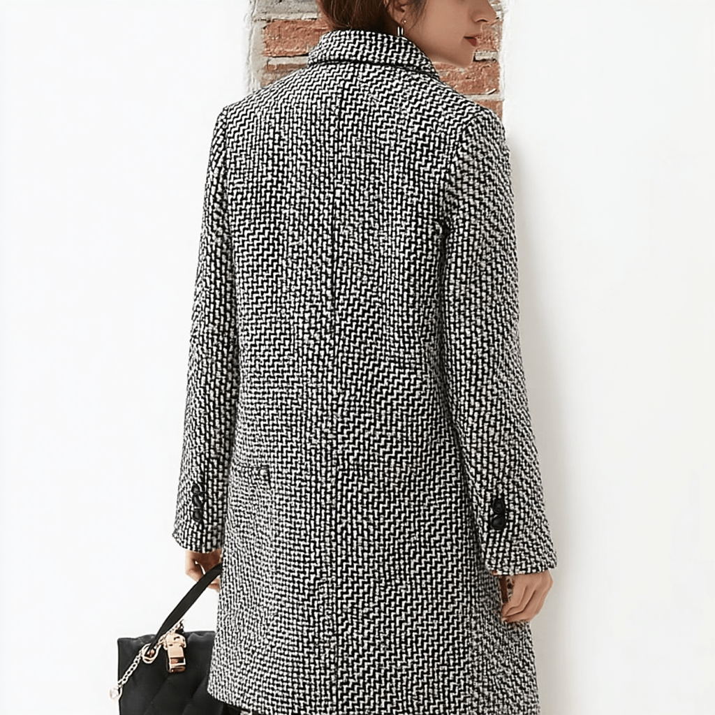 Federica | Bouclé-Einreihiger Mantel mit Revers