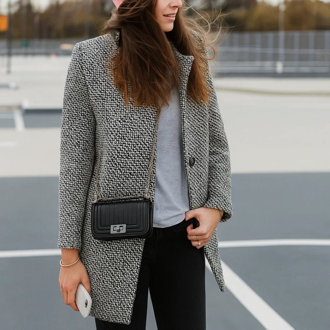 Federica | Bouclé-Einreihiger Mantel mit Revers