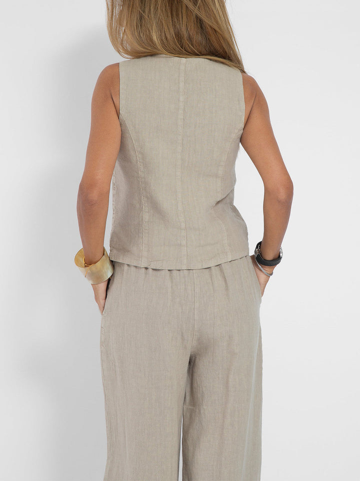 Aira - Gilet mit Knöpfen und Weit geschnittene Hose