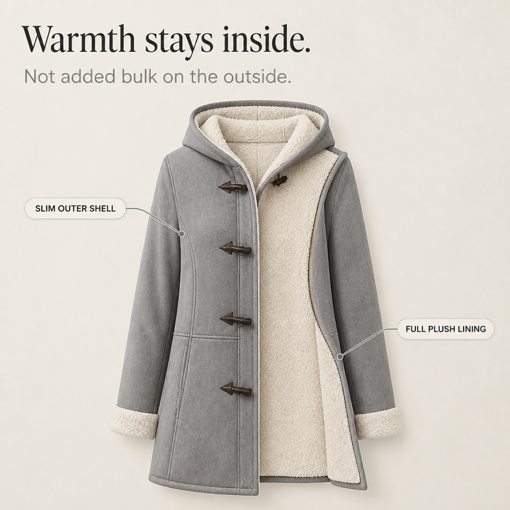 Mathilda | Gefütterter Dufflecoat mit Kapuze