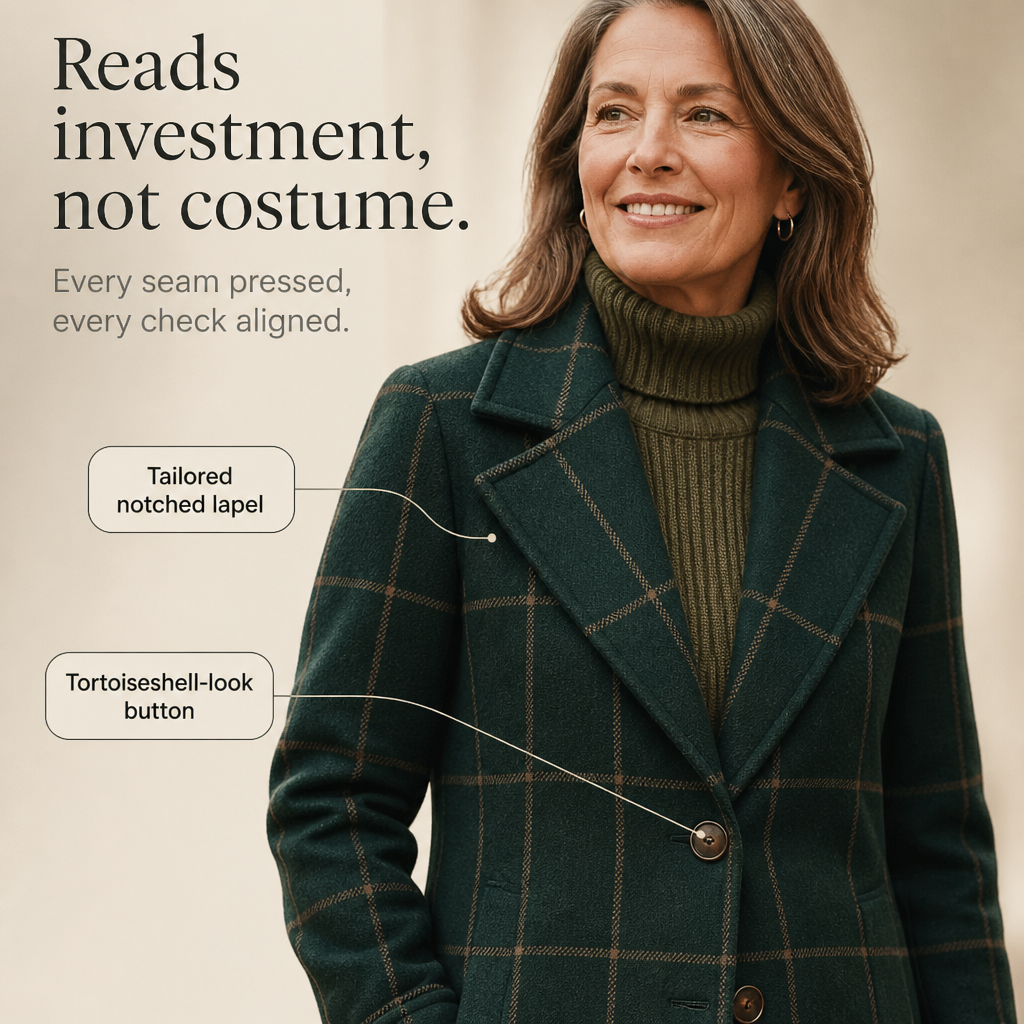 Helena | Wollmantel mit elegantem Karo-Muster