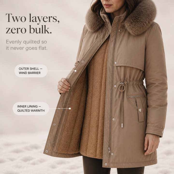 Amalia | Eleganter Wintermantel mit Gürtel