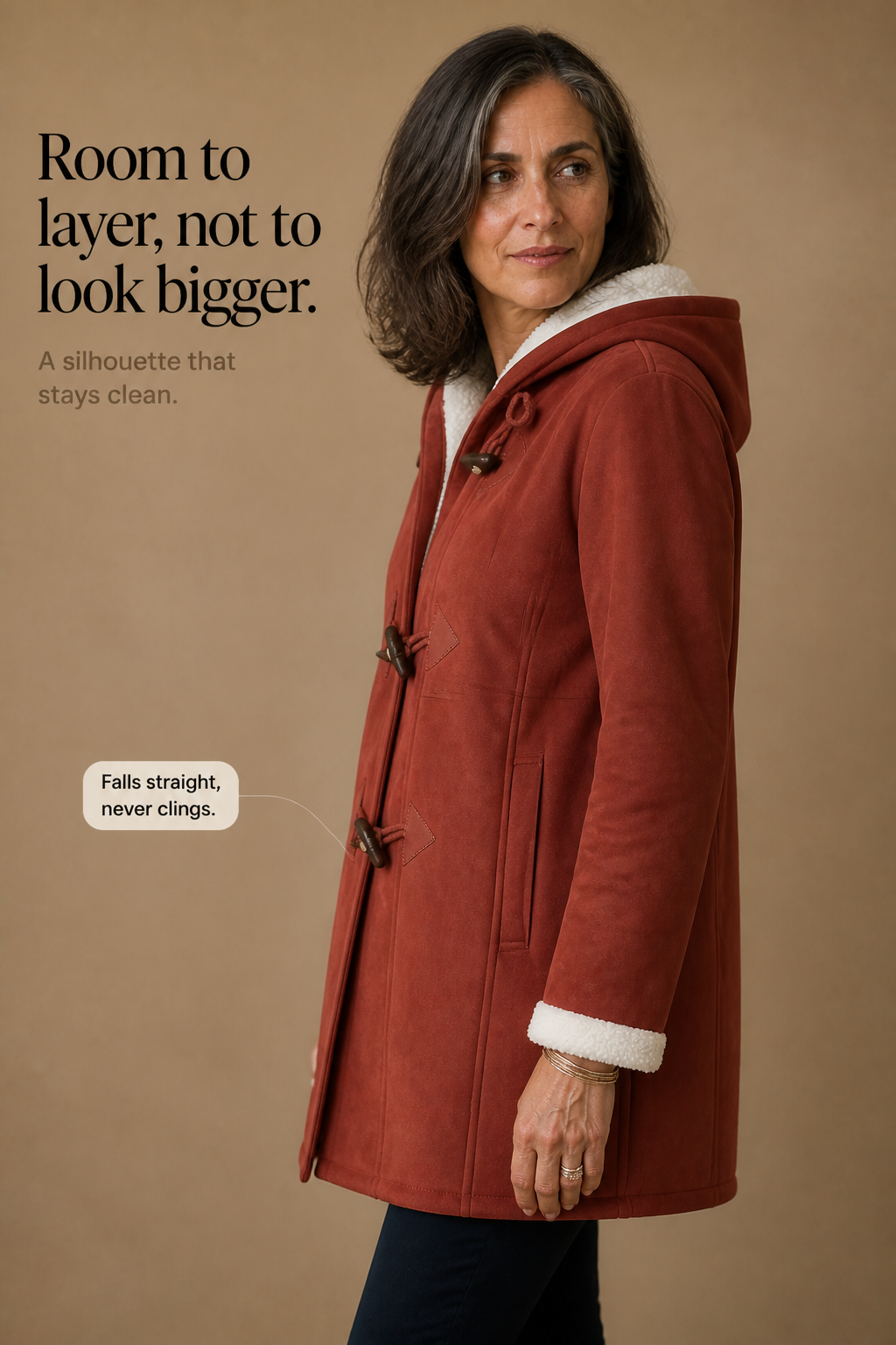 Annelie | Gefütterter Dufflecoat mit Kapuze