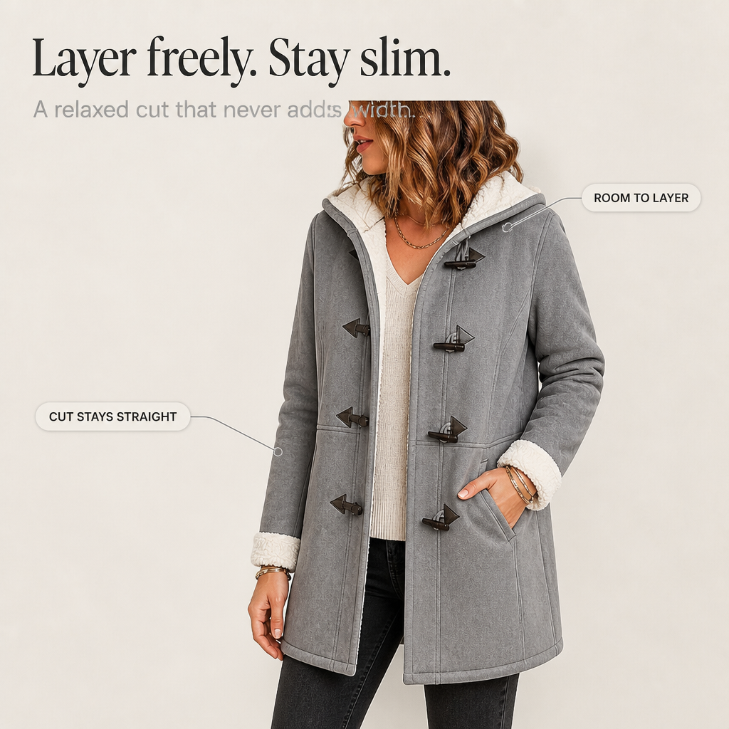 Mathilda | Gefütterter Dufflecoat mit Kapuze