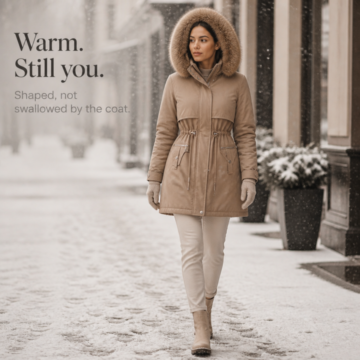 Amalia | Eleganter Wintermantel mit Gürtel