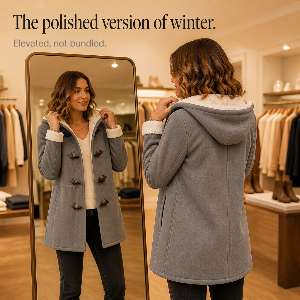 Mathilda | Gefütterter Dufflecoat mit Kapuze