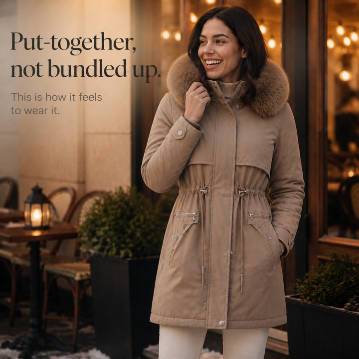 Amalia | Eleganter Wintermantel mit Gürtel