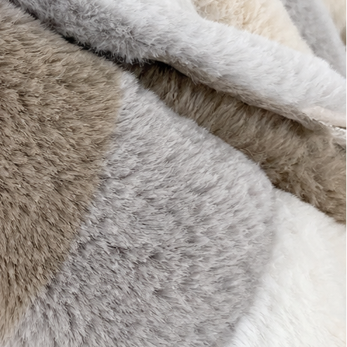 Theresa | Plüschjacke mit Streifen-Design und Kapuze