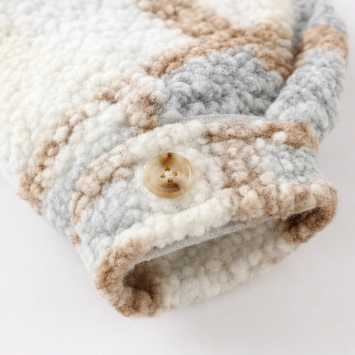 Clara | Kuscheliger Karomantel im Teddy-Look