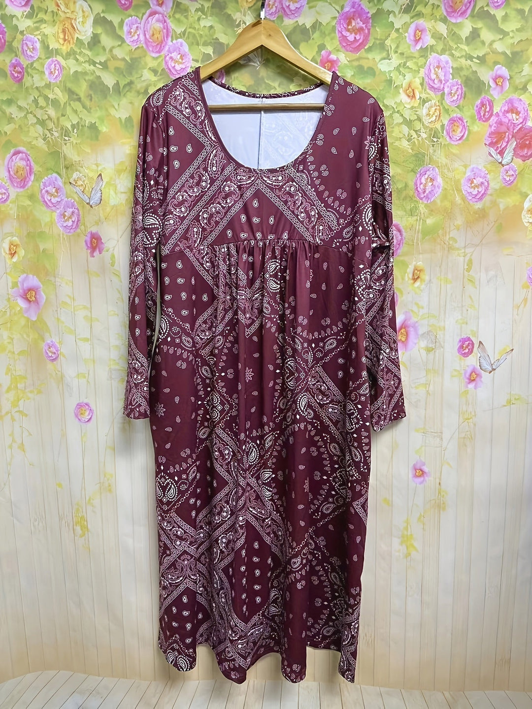 ELOWEN | Langes Ärmeliges Casual-Midi-Kleid