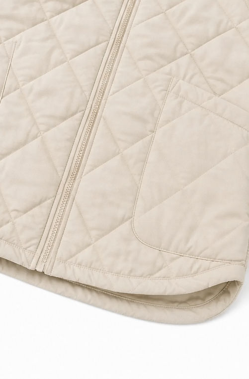 Lorena | Hybrid-Steppjacke mit Zopfstrick-Ärmeln