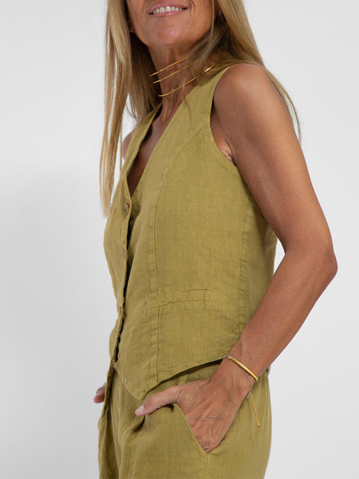 Aira - Gilet mit Knöpfen und Weit geschnittene Hose