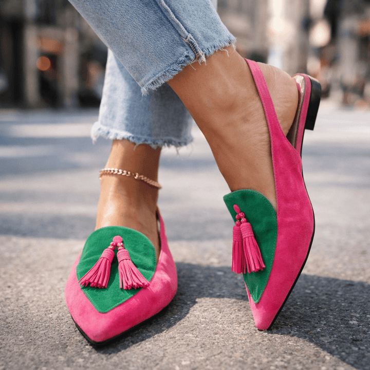 Elena | Sandalen mit Riemen und Fransen