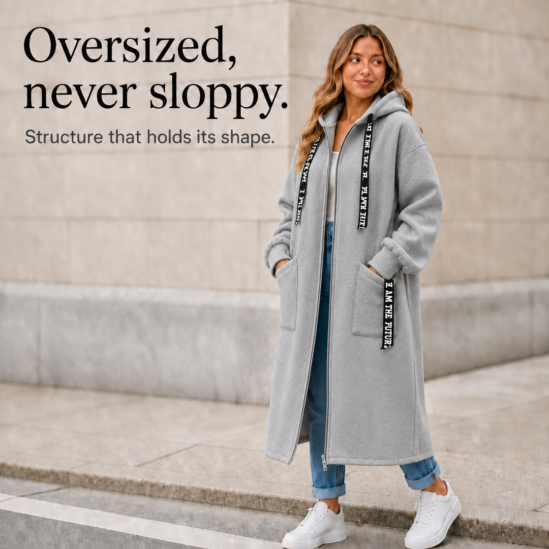 Aurelia | Long-Sweatjacke mit Statement-Bändern