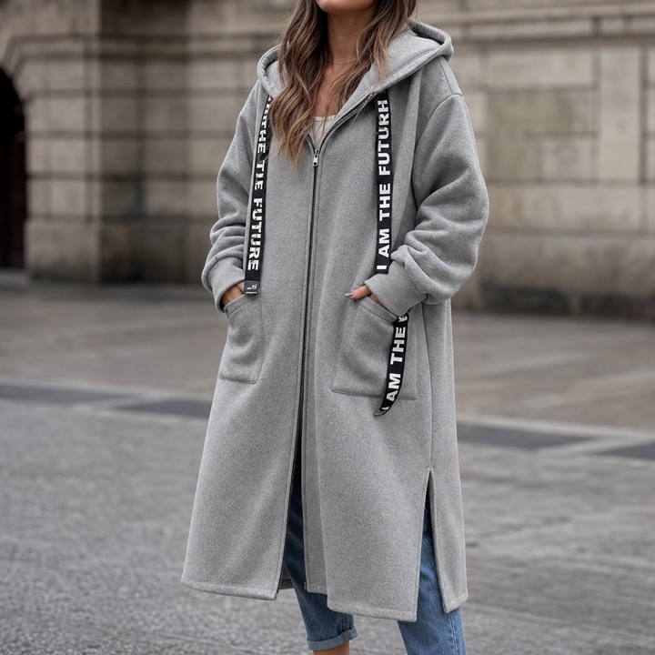 Aurelia | Long-Sweatjacke mit Statement-Bändern
