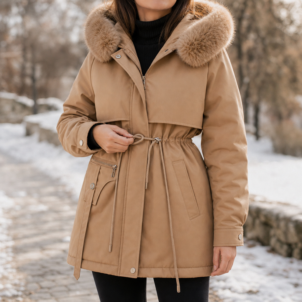 Amalia | Eleganter Wintermantel mit Gürtel
