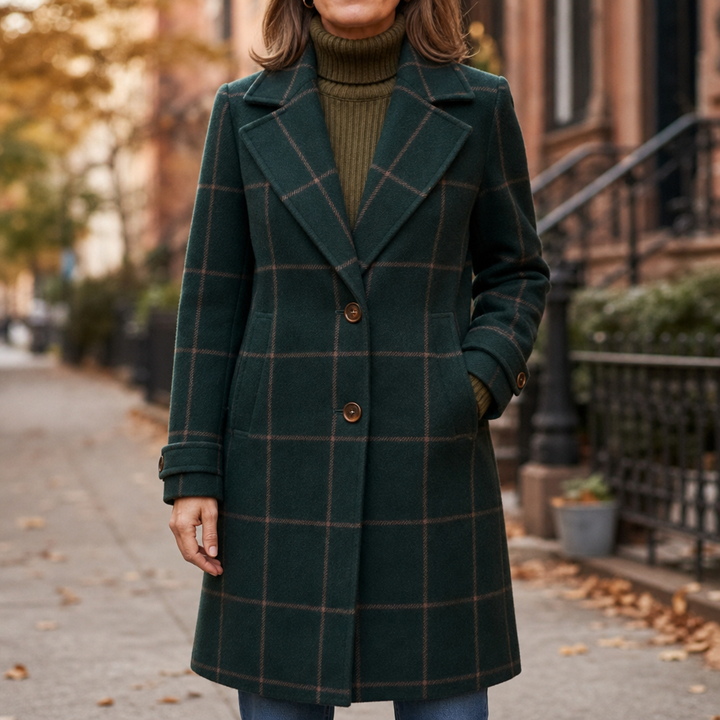 Helena | Wollmantel mit elegantem Karo-Muster
