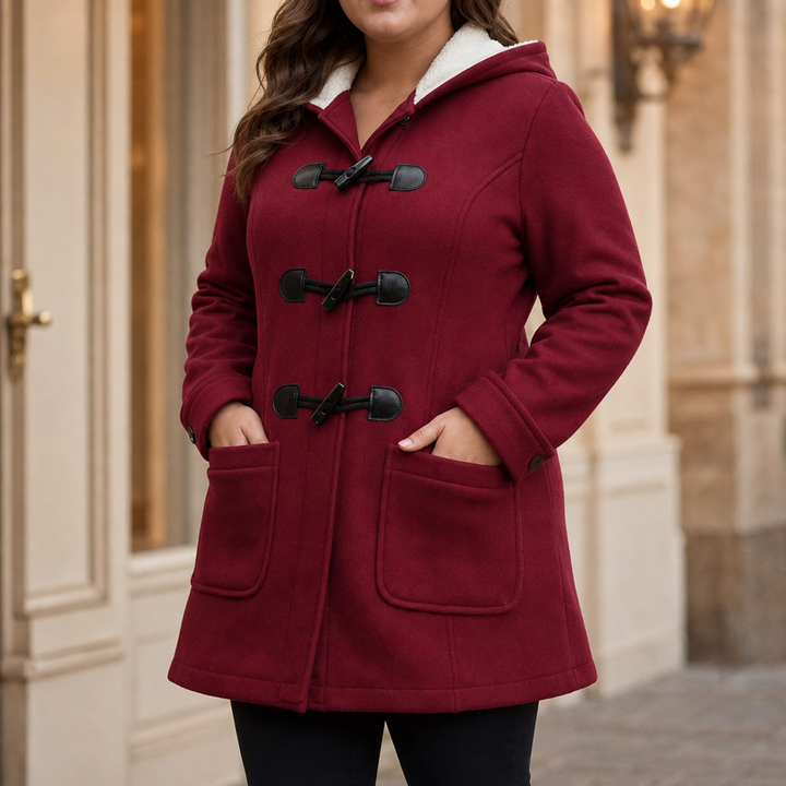 Amelie | Eleganter Dufflecoat mit Kapuze