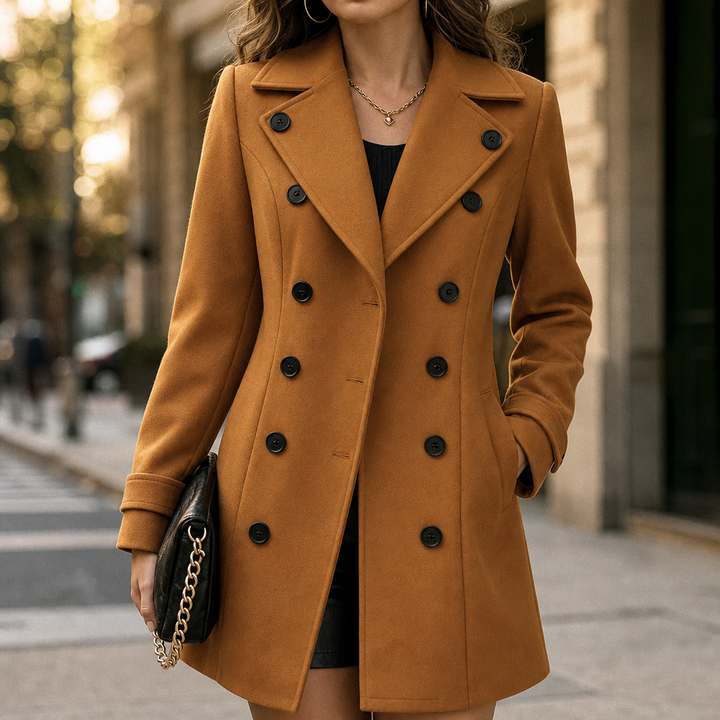 Elena | Eleganter zweireihiger Kurzmantel