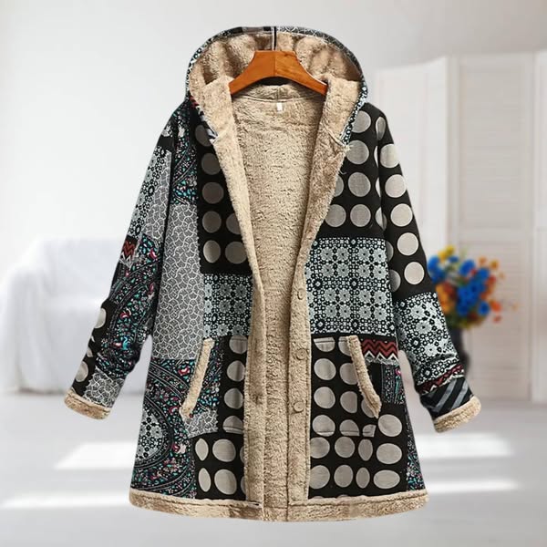 Alessia | Mantel mit Patchwork-Muster in Punkten
