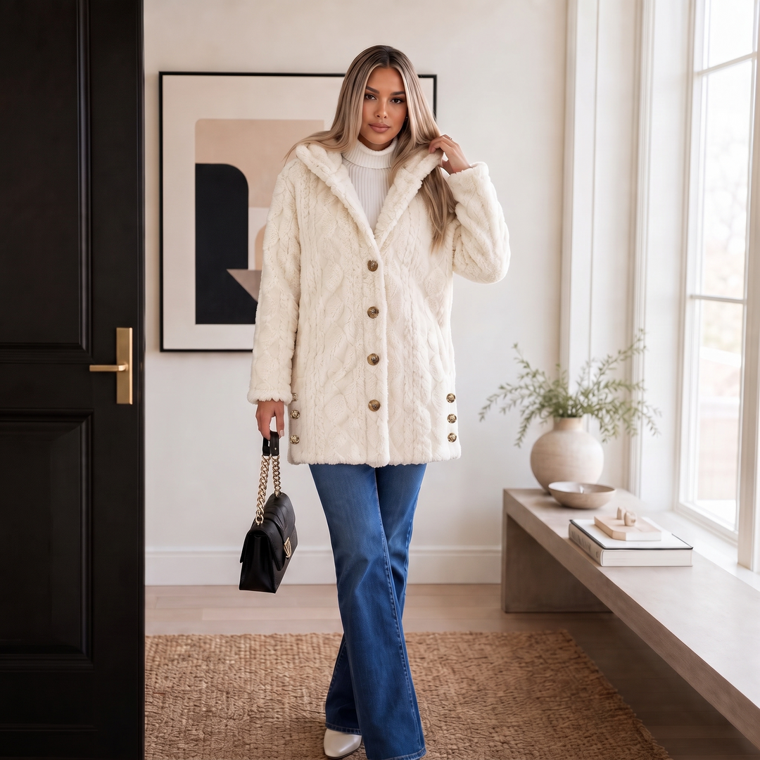 Livia | Kuschelige Strickjacke mit Kapuze