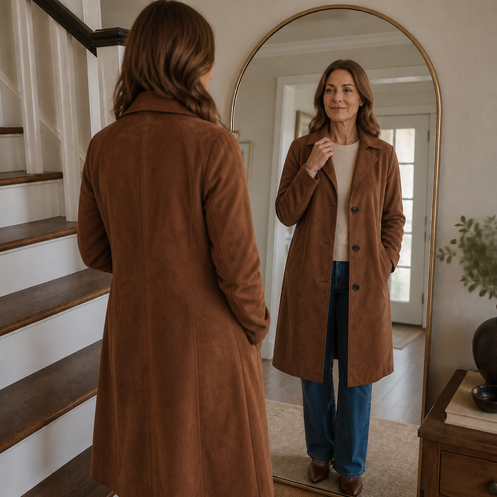 Astrid | Rauleder-Mantel in zeitloser Passform