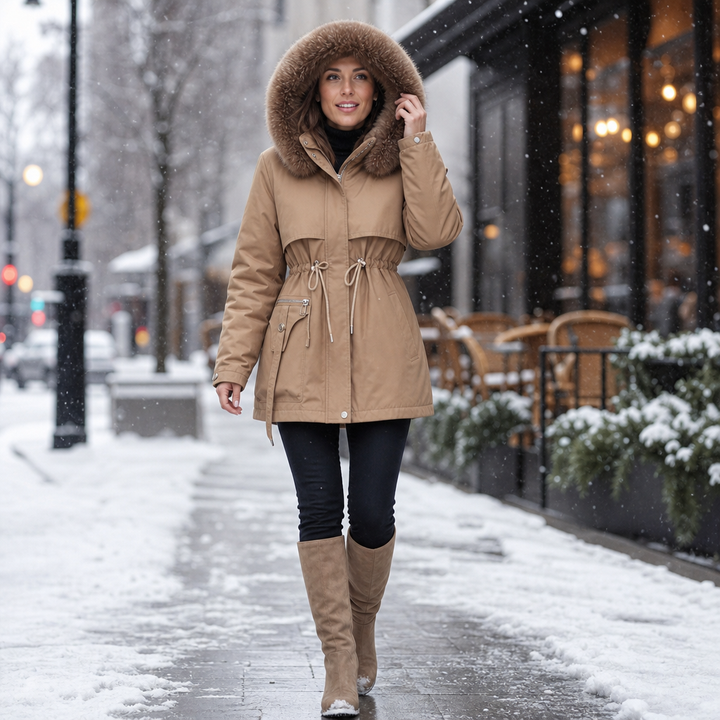 Amalia | Eleganter Wintermantel mit Gürtel
