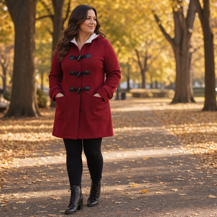 Amelie | Eleganter Dufflecoat mit Kapuze