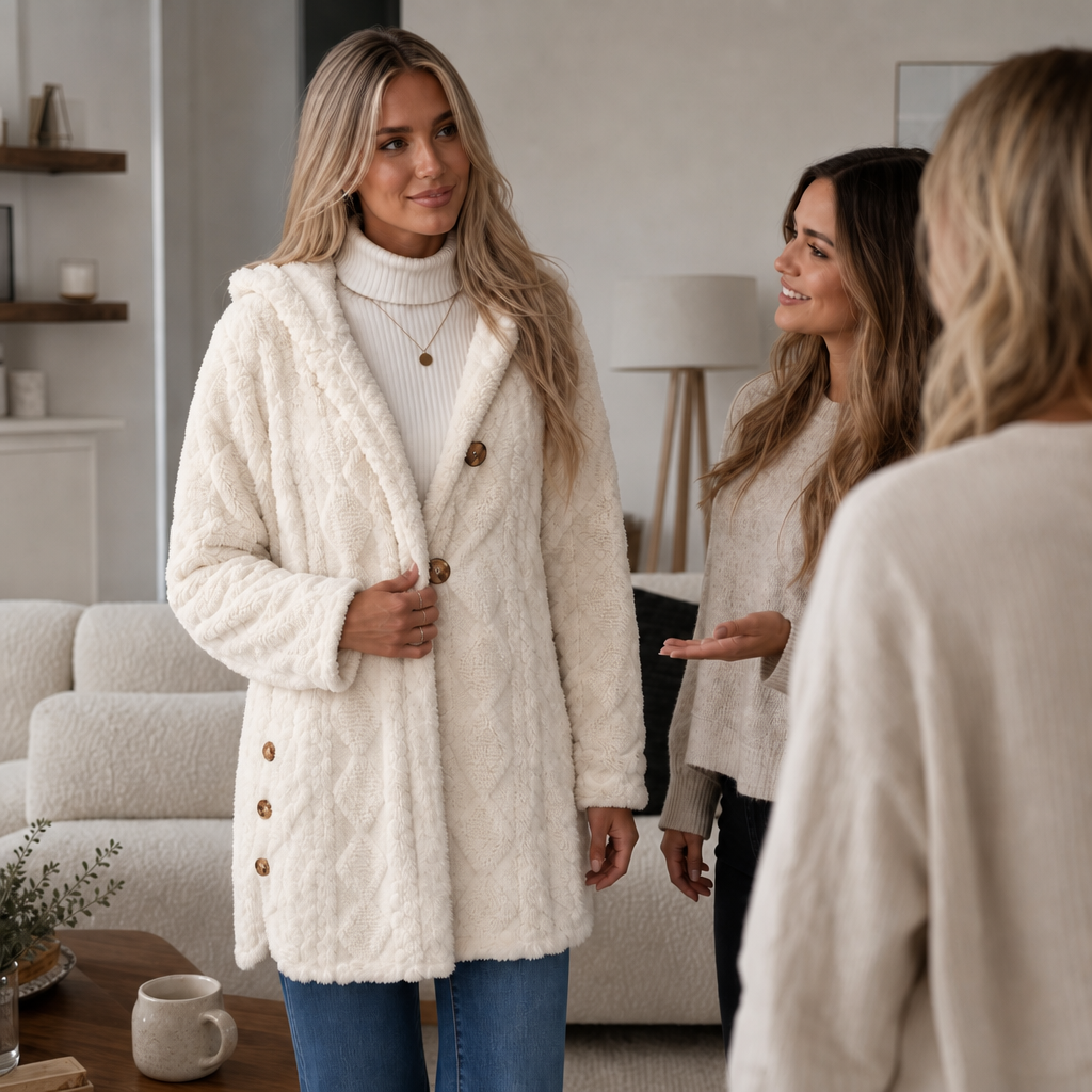 Livia | Kuschelige Strickjacke mit Kapuze