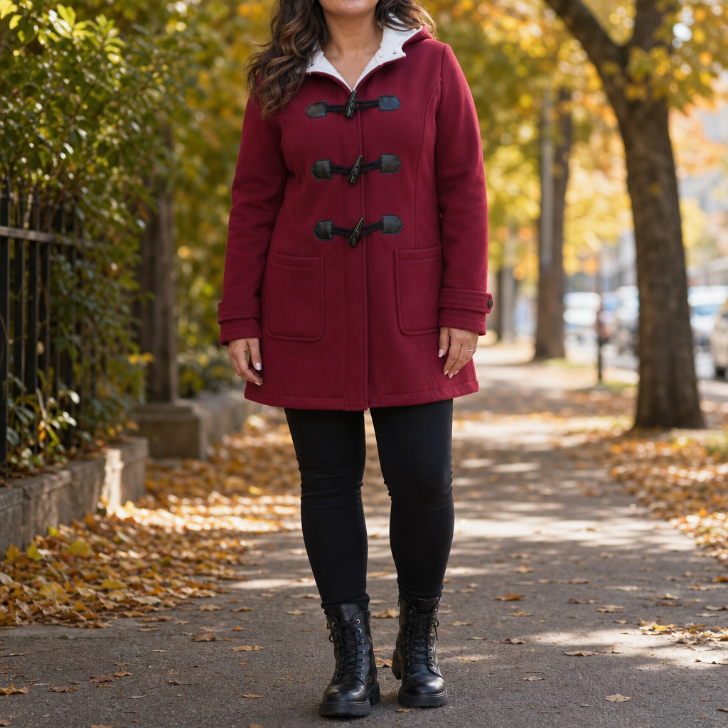 Amelie | Eleganter Dufflecoat mit Kapuze