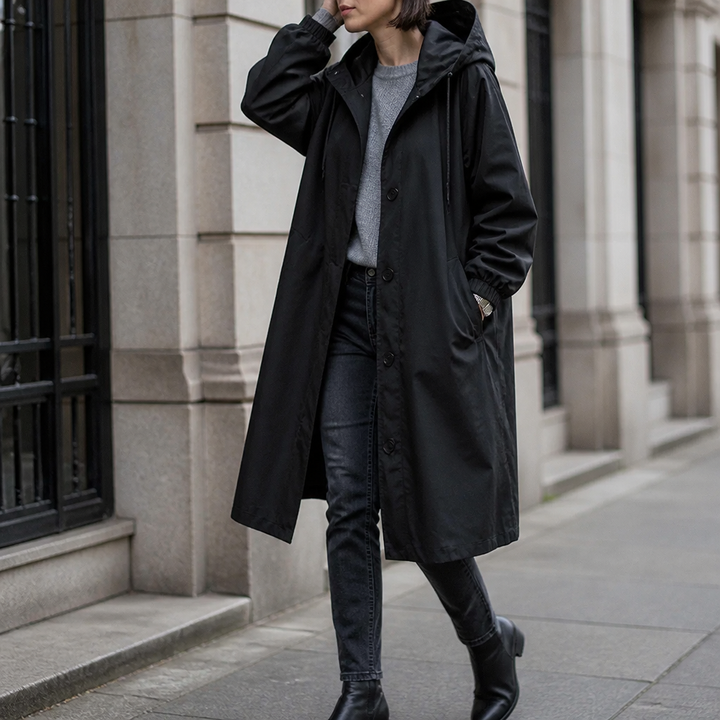 Johanna | Langer Kapuzenmantel im Casual-Stil