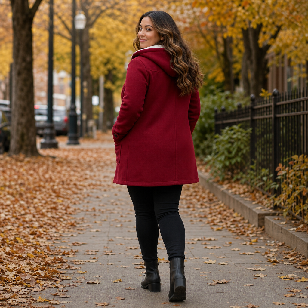 Amelie | Eleganter Dufflecoat mit Kapuze
