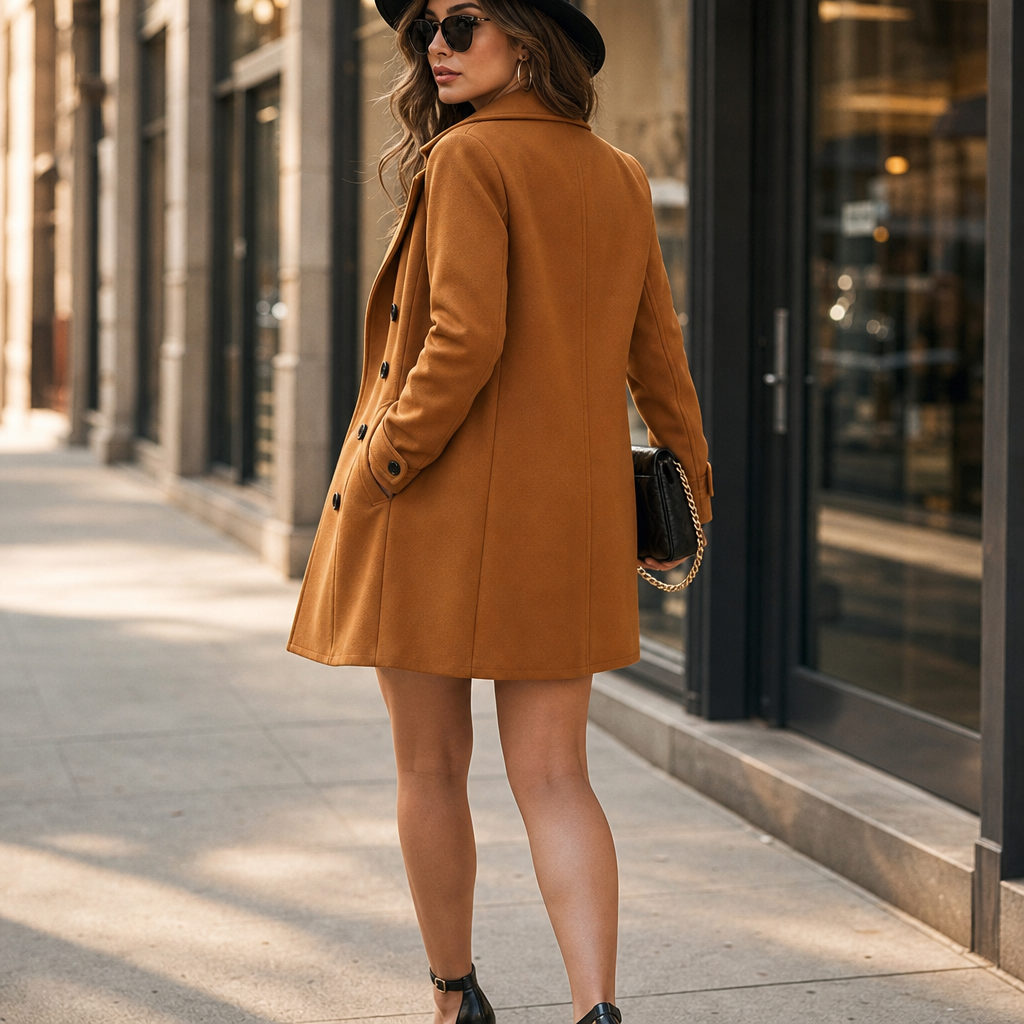 Elena | Eleganter zweireihiger Kurzmantel
