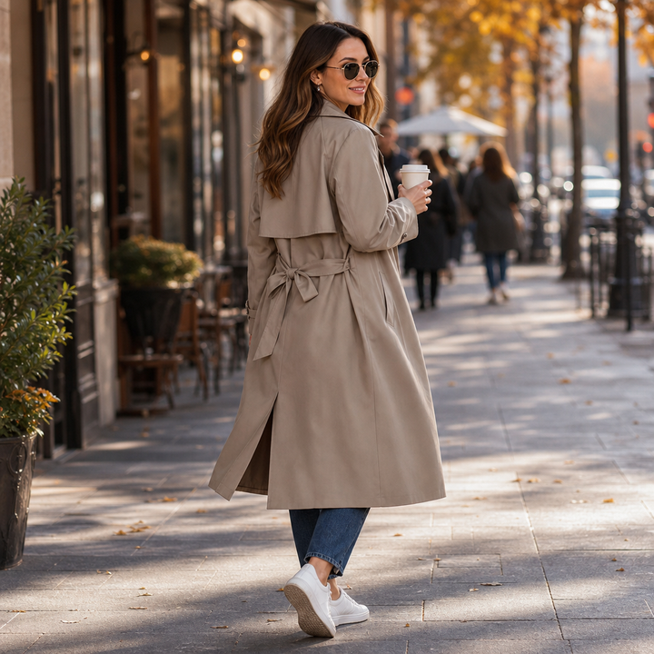 Gisela | Klassischer Trenchcoat mit Bindegürtel