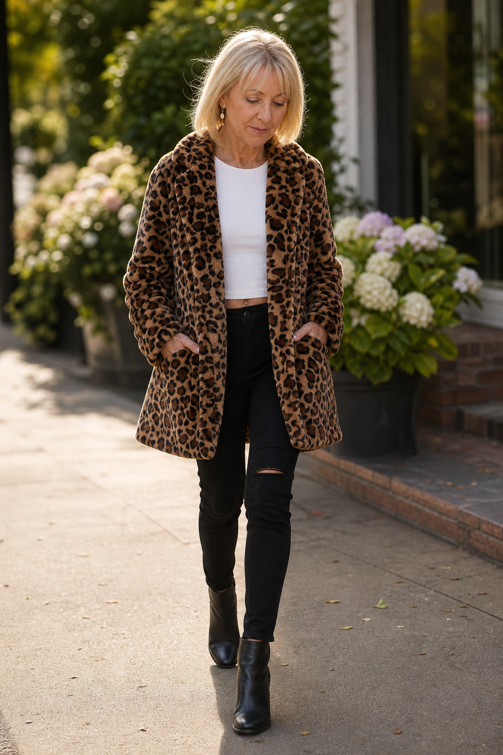 Paulina | Plüschmantel im Leoparden-Look