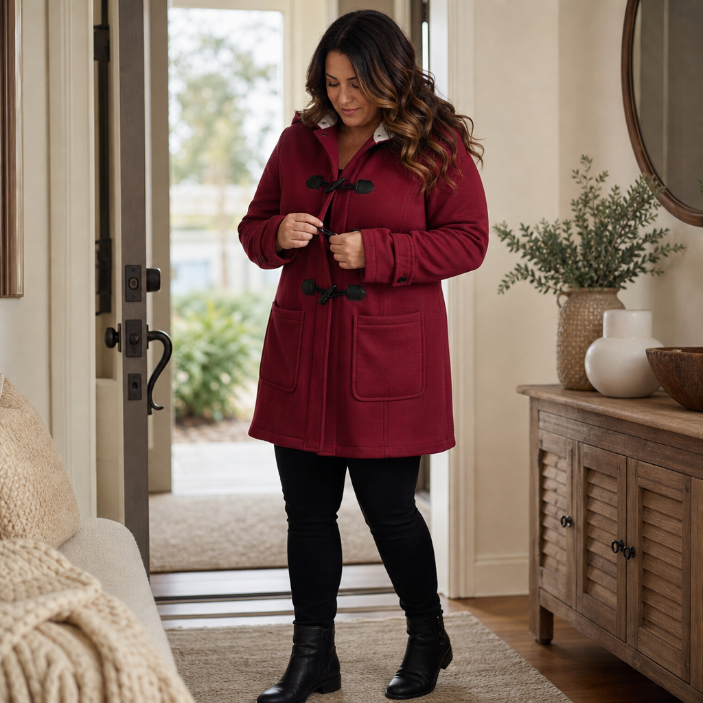 Amelie | Eleganter Dufflecoat mit Kapuze
