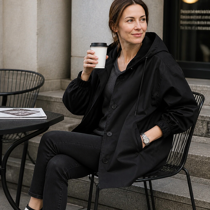 Johanna | Langer Kapuzenmantel im Casual-Stil