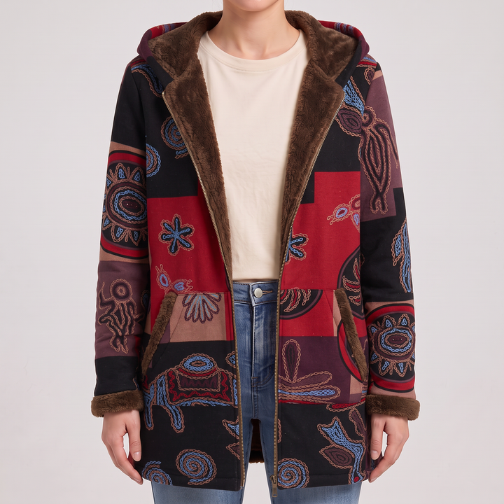 Aurora | Mantel mit Künstlerischem Patchwork-Muster