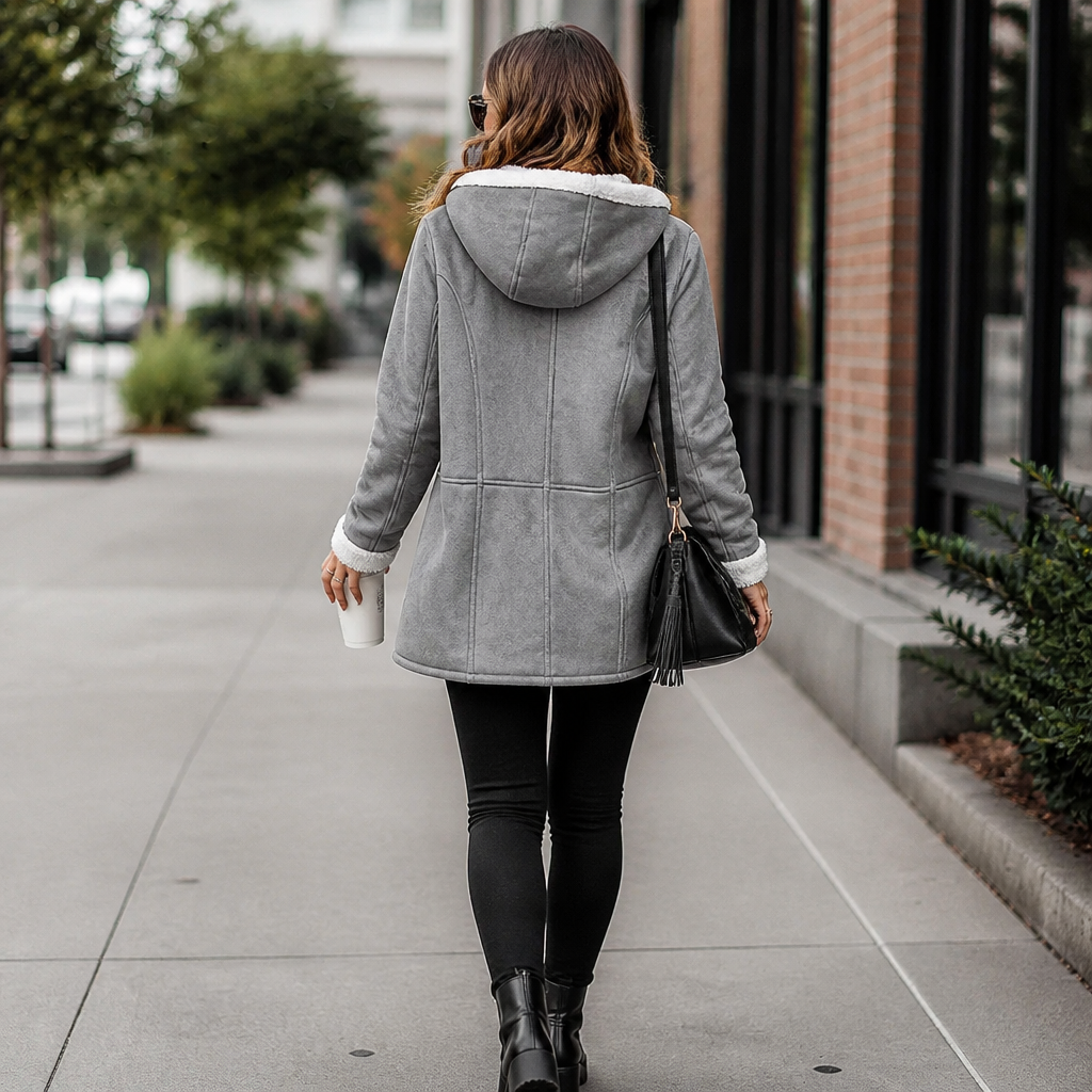Mathilda | Gefütterter Dufflecoat mit Kapuze