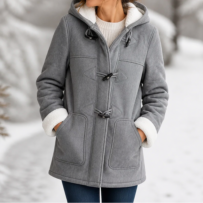 Mathilda | Gefütterter Dufflecoat mit Kapuze