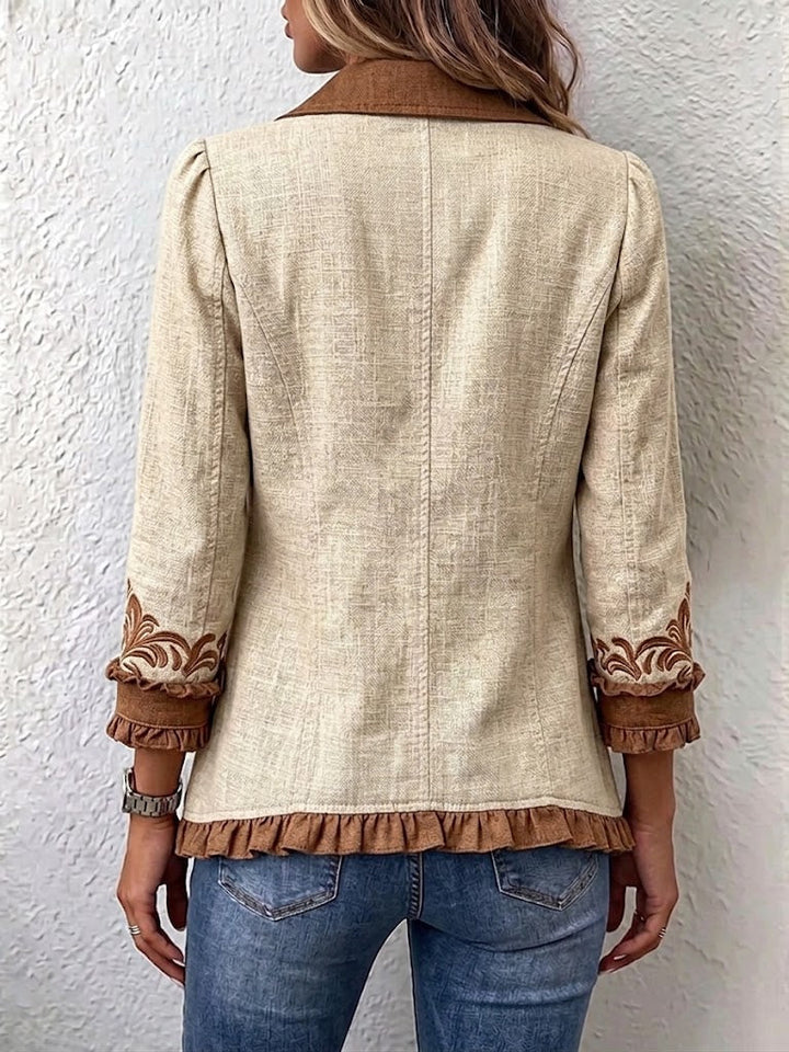 Yolande | Bestickte Blütenjacke mit Rüschen
