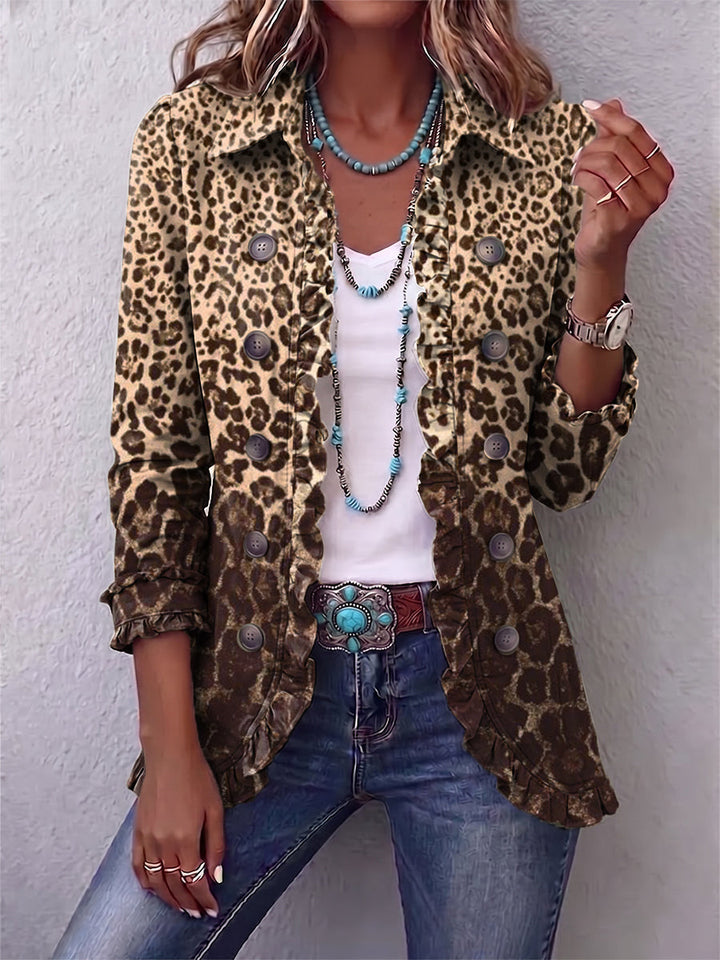 Sylviane | Leopardenjacke mit Volants