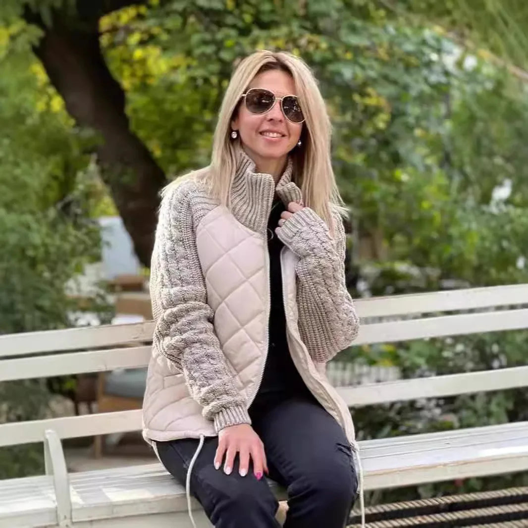 Carina | Strickjacke mit gesteppter Vorderseite