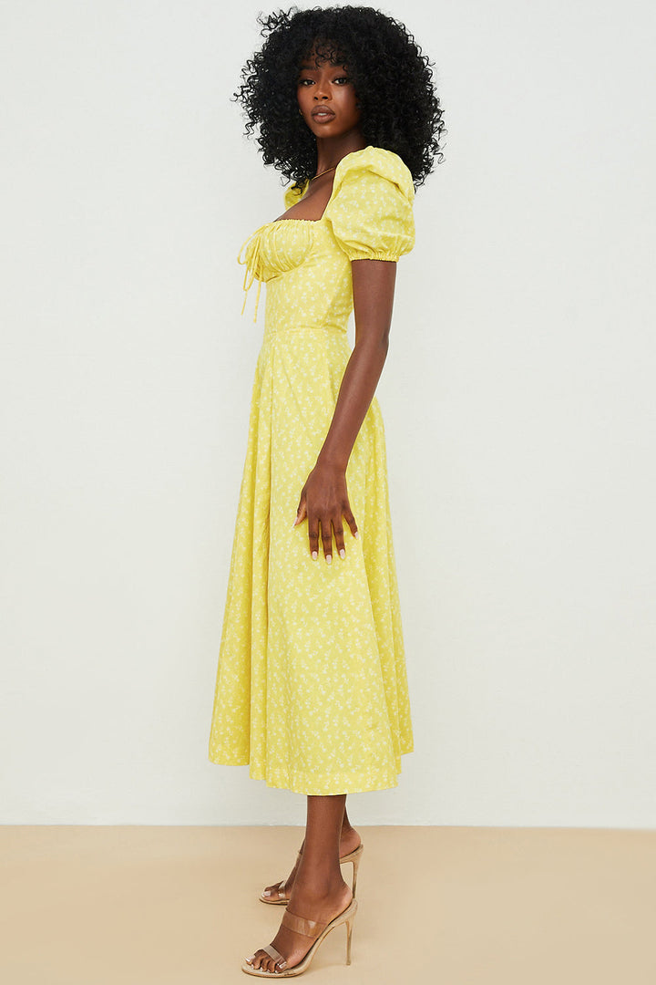 Aviana - Kleid mit Puffärmeln in Bloom