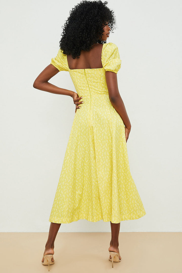 Aviana - Kleid mit Puffärmeln in Bloom