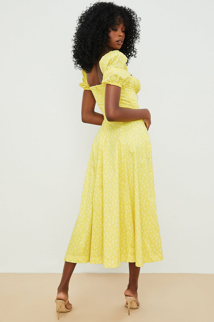 Aviana - Kleid mit Puffärmeln in Bloom