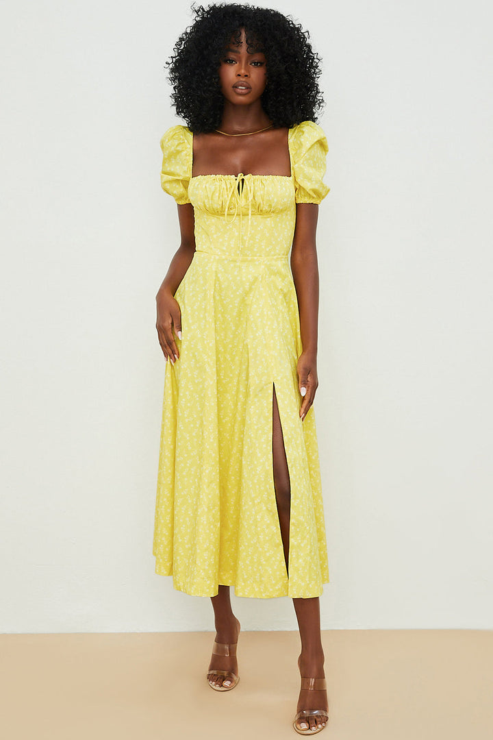 Aviana - Kleid mit Puffärmeln in Bloom