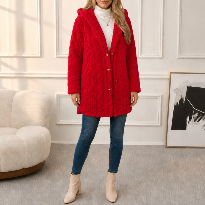 Livia | Kuschelige Strickjacke mit Kapuze